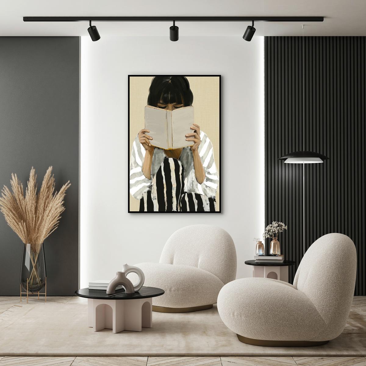 Keilrahmenbild Denise Small Schwarz/Weiß/Beige - Beige/Schwarz, MODERN, Holzwerkstoff/Kunststoff (60/90cm) - Premium Living