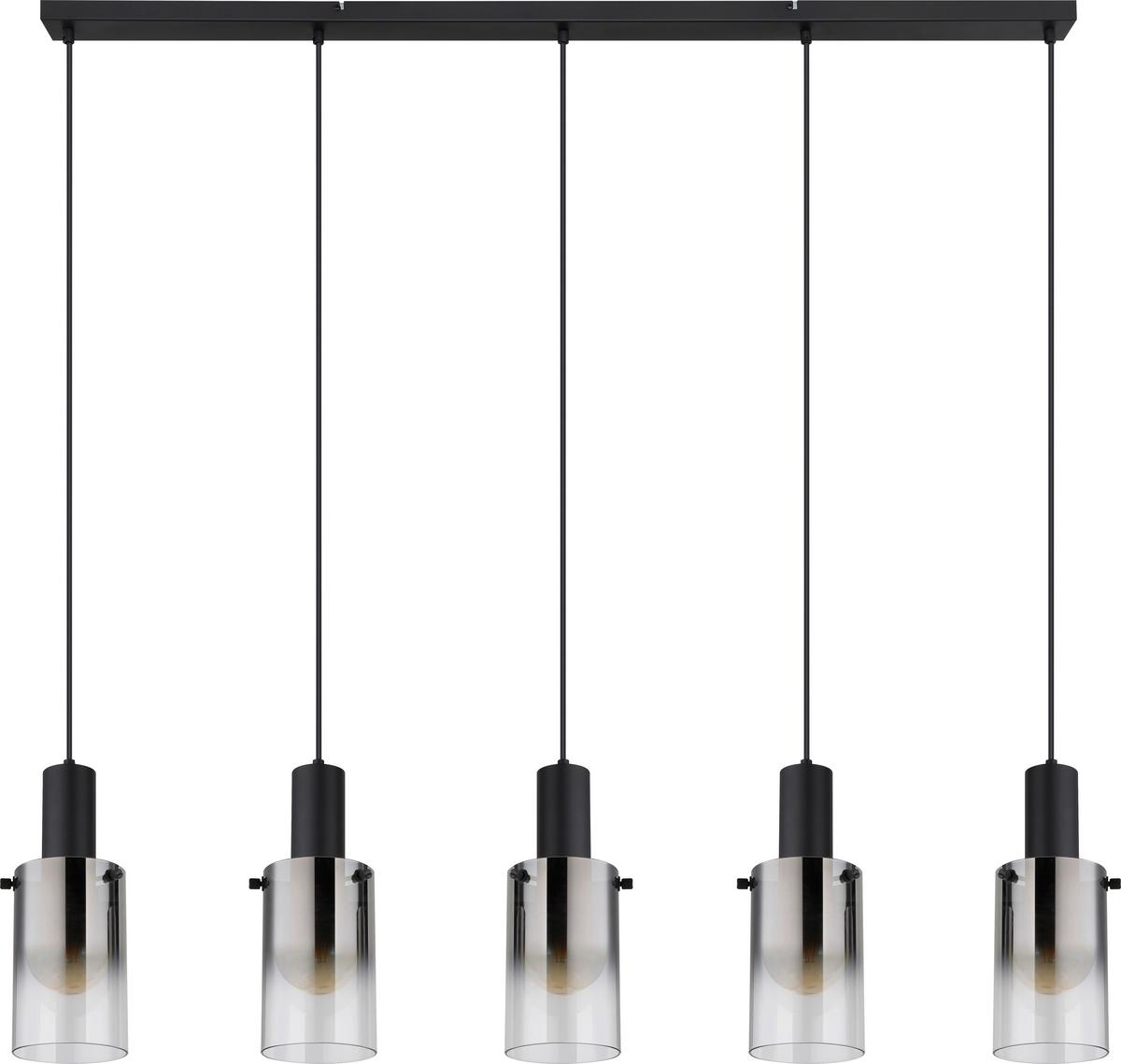 LAMPA WISZĄCA GREITH II - czarny, Design, tworzywo sztuczne/metal (120/12,5/150cm) - Novel