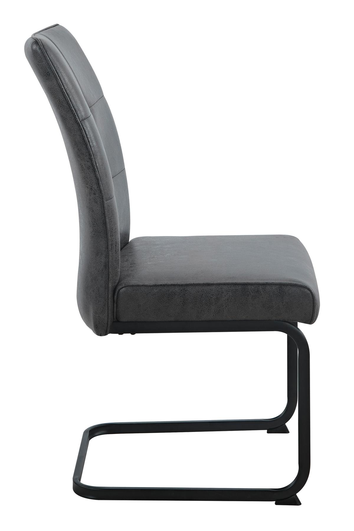 SCHWINGSTUHL-SET MALTA I S 4ER-SET - Anthrazit/Schwarz, MODERN, Textil/Metall (46/97/61cm) - P & B