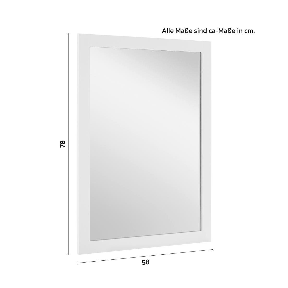 LUSTRO RICO - biały, Modern, drewno/szkło (58/78/1,5cm) - Bessagi Home