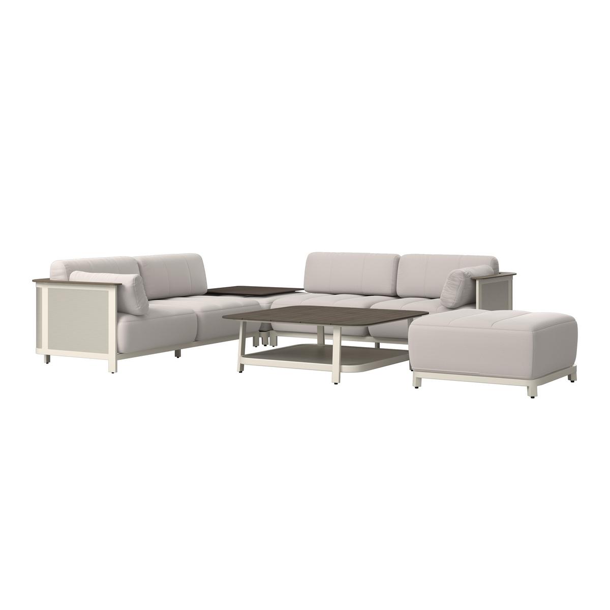 ENSEMBLE LOUNGE MARA - Weiss/Dunkelgrau, Modern, Kunststoff/Textil (269/269cm) - Bessagi Garden