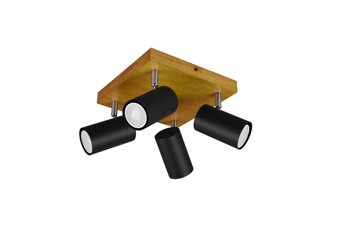 Strahler Spot Maley Schwarz max. 35 Watt - Schwarz, Design, Holz/Metall (22/16/22cm) - Trio Leuchten