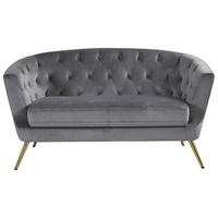 Dvosed Lita, Siva, Žamet - zlate barve/siva, Moderno, kovina/tekstil (150/78/83cm) - Ti'me