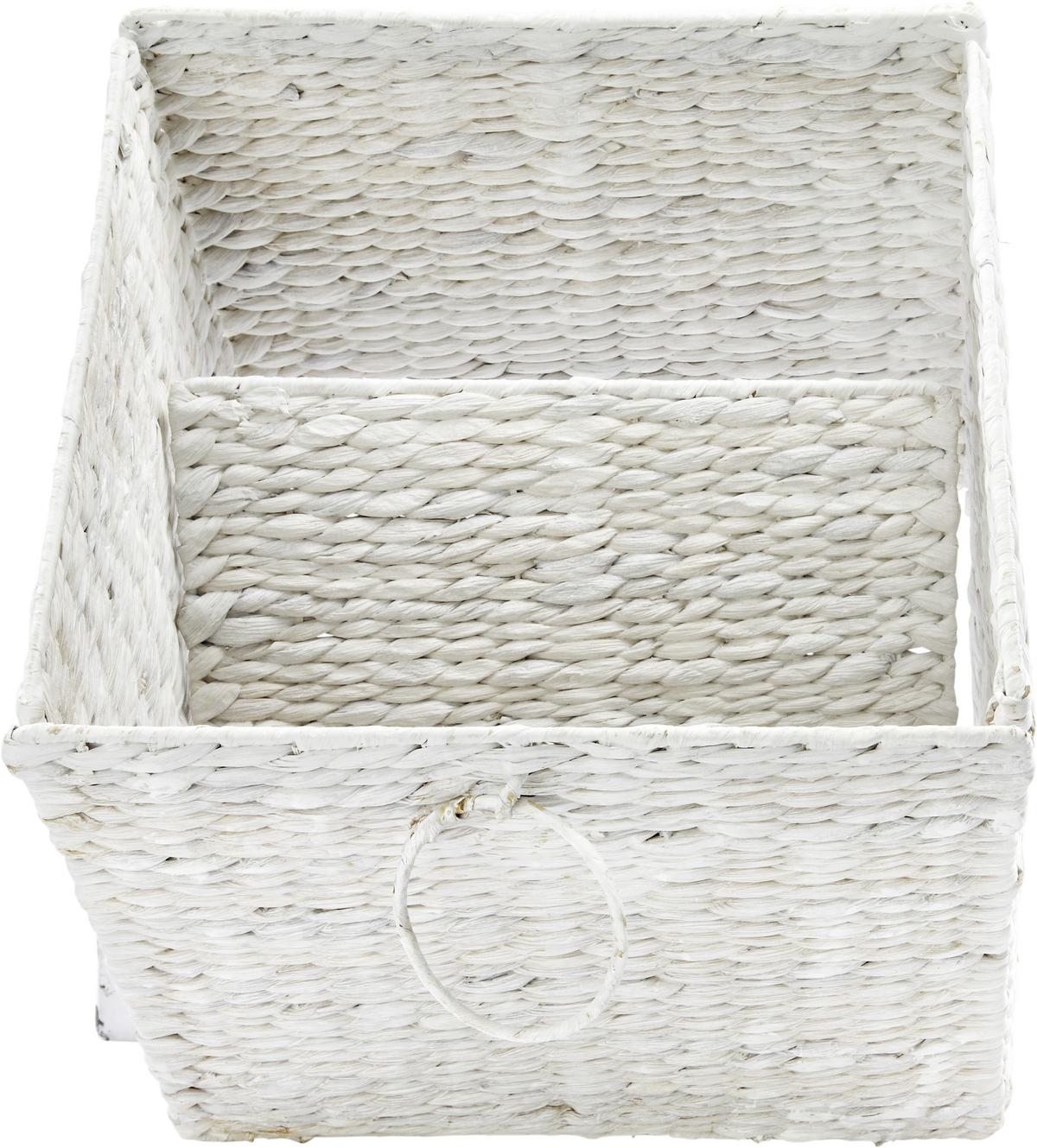Regalkorb Bea in Weiß - Weiß, ROMANTIK / LANDHAUS, Naturmaterialien/Metall (33/32/33cm) - Zandiara