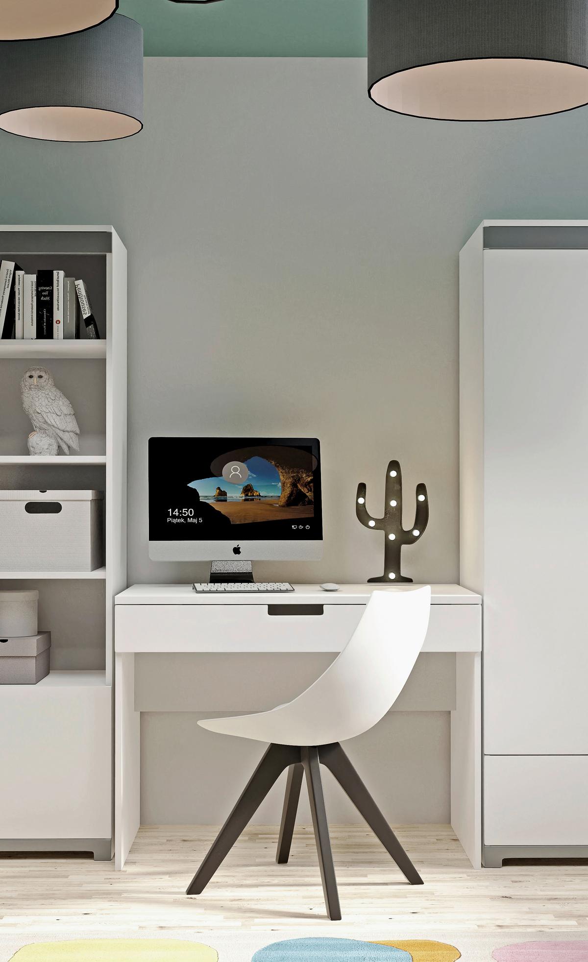 Mladinska Pisalna Miza Tom, Bela, 100x60cm - bela, Moderno, leseni material (100/60/75,5cm) - MID.YOU