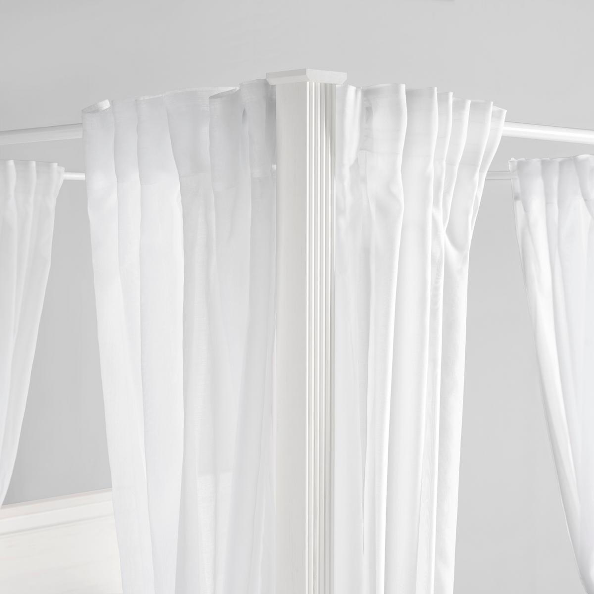 Krevet S Baldahinom Marilou - bijela/crna, Romantično / ladanjski, drvni materijal/metal (180/200cm) - Zandiara