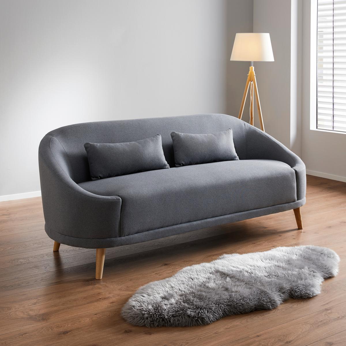 Trosjed Jannike - tamno siva, Moderno, tekstil/drvo (207/84/80cm) - Bessagi Home