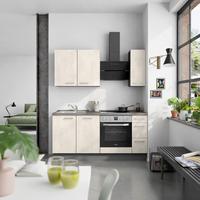 Küchenblock Riva High m. Geräten Weiß - Schieferfarben/Edelstahlfarben, MODERN, Holzwerkstoff/Metall (180cm) - Nobilia