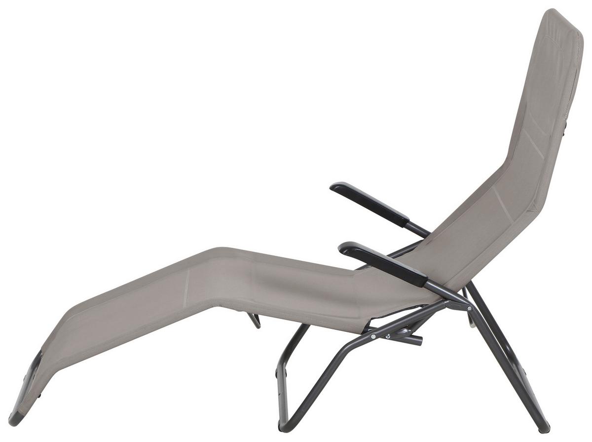 Gartenliege Anco Taupe Stahl - Taupe/Anthrazit, MODERN, Textil/Metall (72,5/103,5/144cm) - Siena Garden