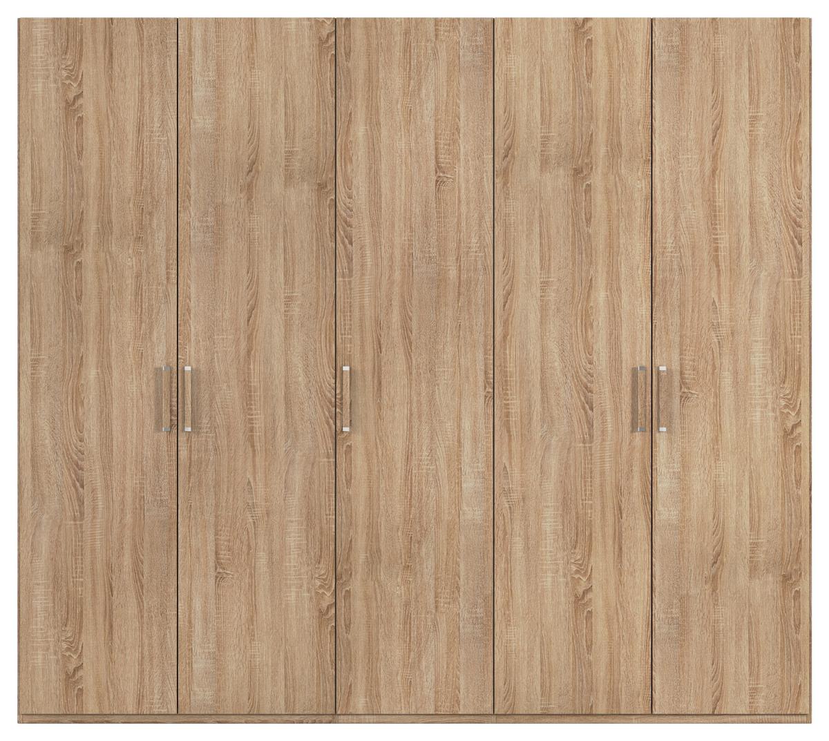 Omara S Klasičnimi Vrati Evelyn, Barva Hrasta - srebrne barve/hrast sonoma, Design, umetna masa/leseni material (251/223/60cm) - Novel
