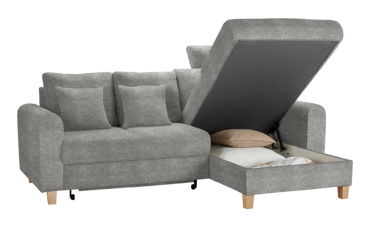 Kutna Garnitura Lille - svijetlo smeđa/svijetlo siva, Moderno, tekstil/drvo (232/110/156cm) - Best Price