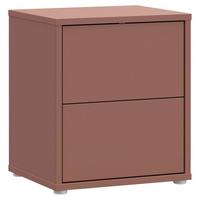Nočna Omarica Alice, Terakota - srebrne barve/terakota, Trend, umetna masa/leseni material (50/58/42cm) - Carryhome