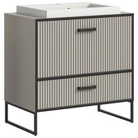 Waschtischkombi BAGNO ca.80x84x48cm Kaschmir - Kaschmir/Schwarz, MODERN, Holzwerkstoff/Metall (80/84/48cm) - MID.YOU