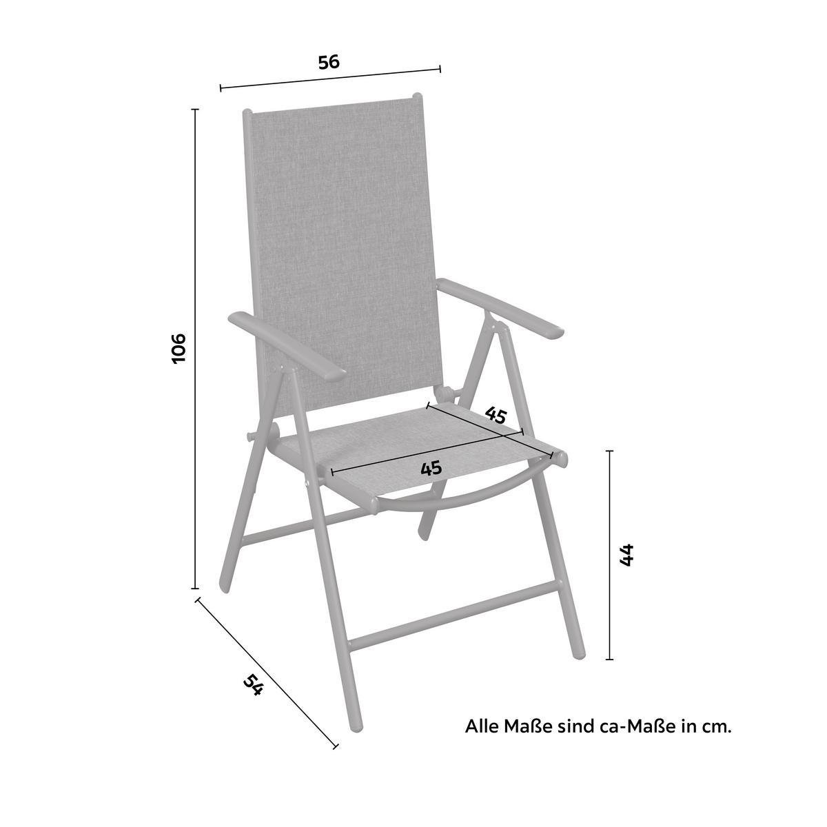 Vrtni Stol Niki, Antracit, Aluminij - temno siva/črna, Basics, kovina/umetna masa (56/106/54cm)