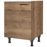 Spülenunterschrank Structura Eiche dunkel - Eiche dunkel/Schwarz, MODERN, Holzwerkstoff/Metall (60/87/56cm) - Nobilia