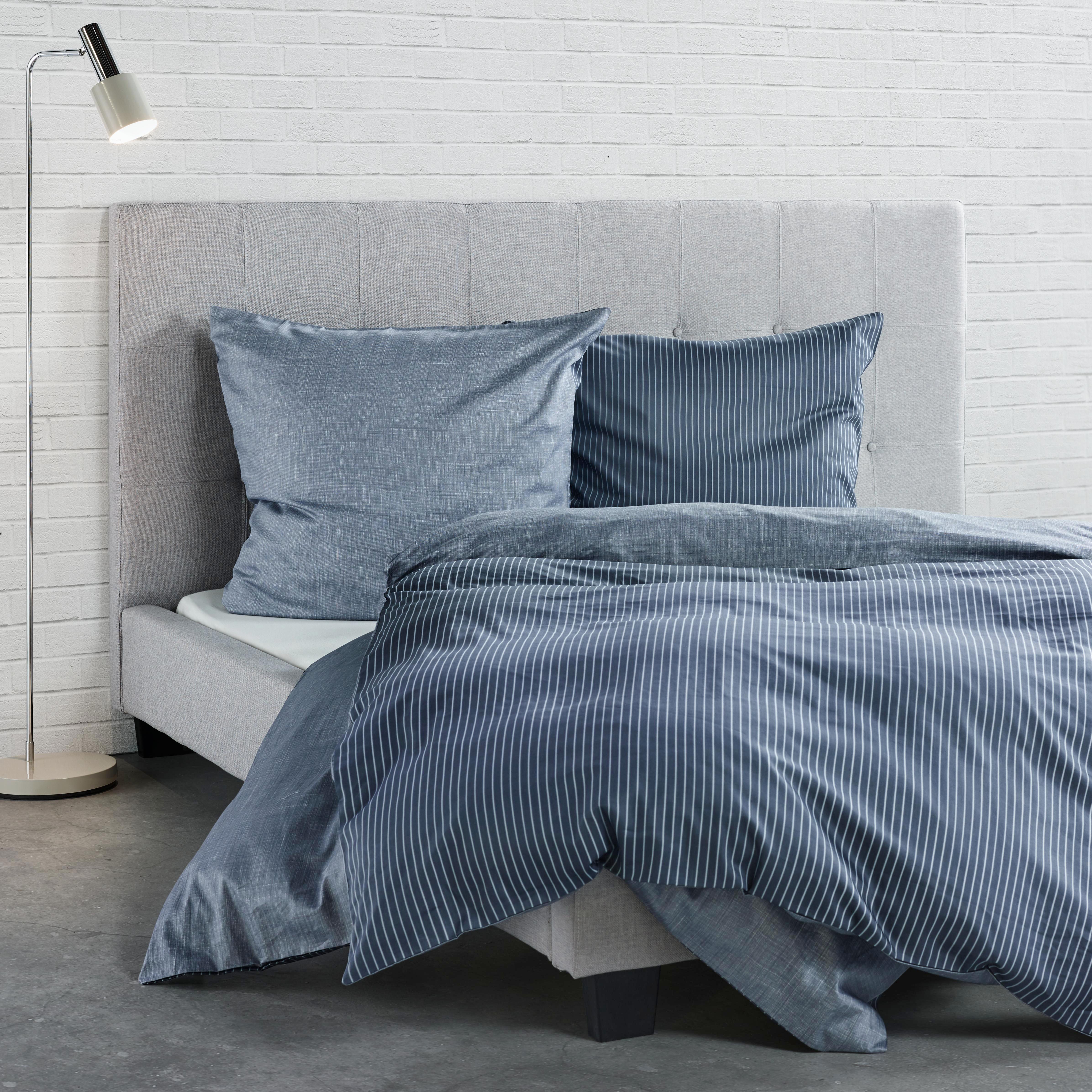 Bettwäsche Ibena Baumwollsatin - Anthrazit/Grau, MODERN, Textil - Ibena-LÖSCHEN