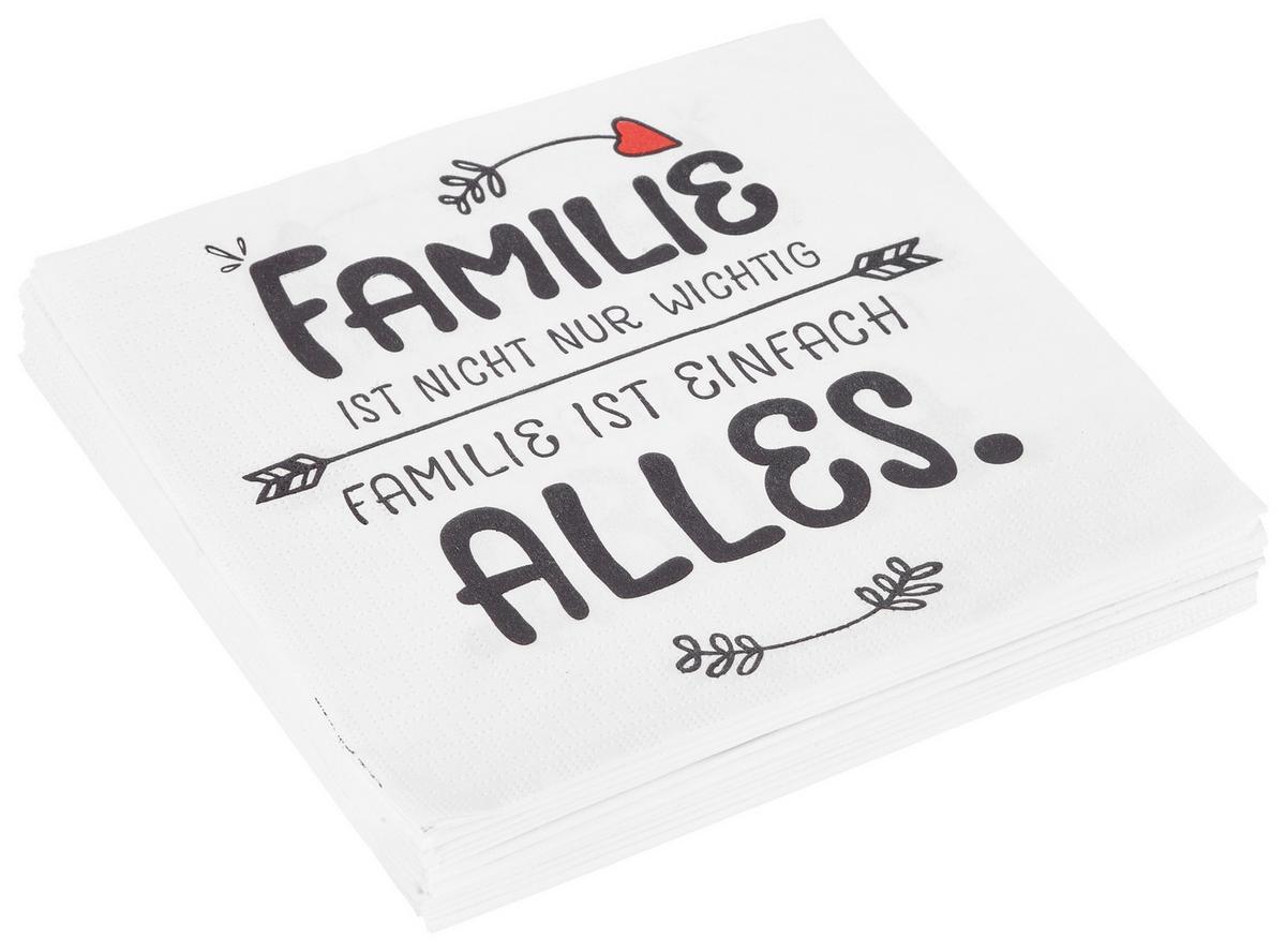 Serviette Laura in Weiss - Weiss/Rot, Papier (33cm)