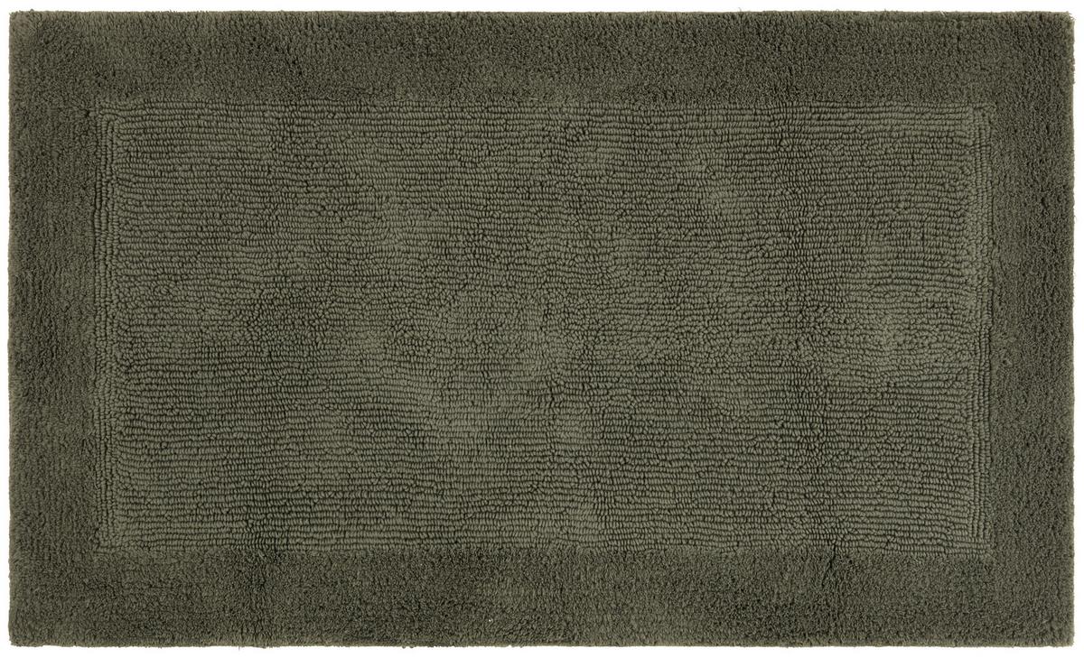 Badematte Karen in Grün ca. 60x100cm - Dunkelgrün, Konventionell, Textil (60/100cm) - Premium Living