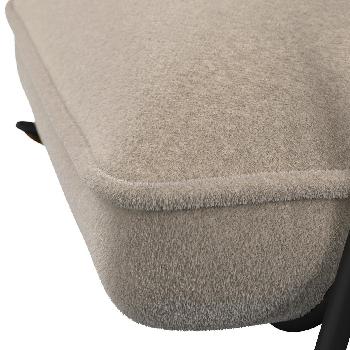 Schaukelsessel Ines Bouclé Beige - Beige/Schwarz, MODERN, Holz/Textil (89/77/94cm) - Bessagi Home