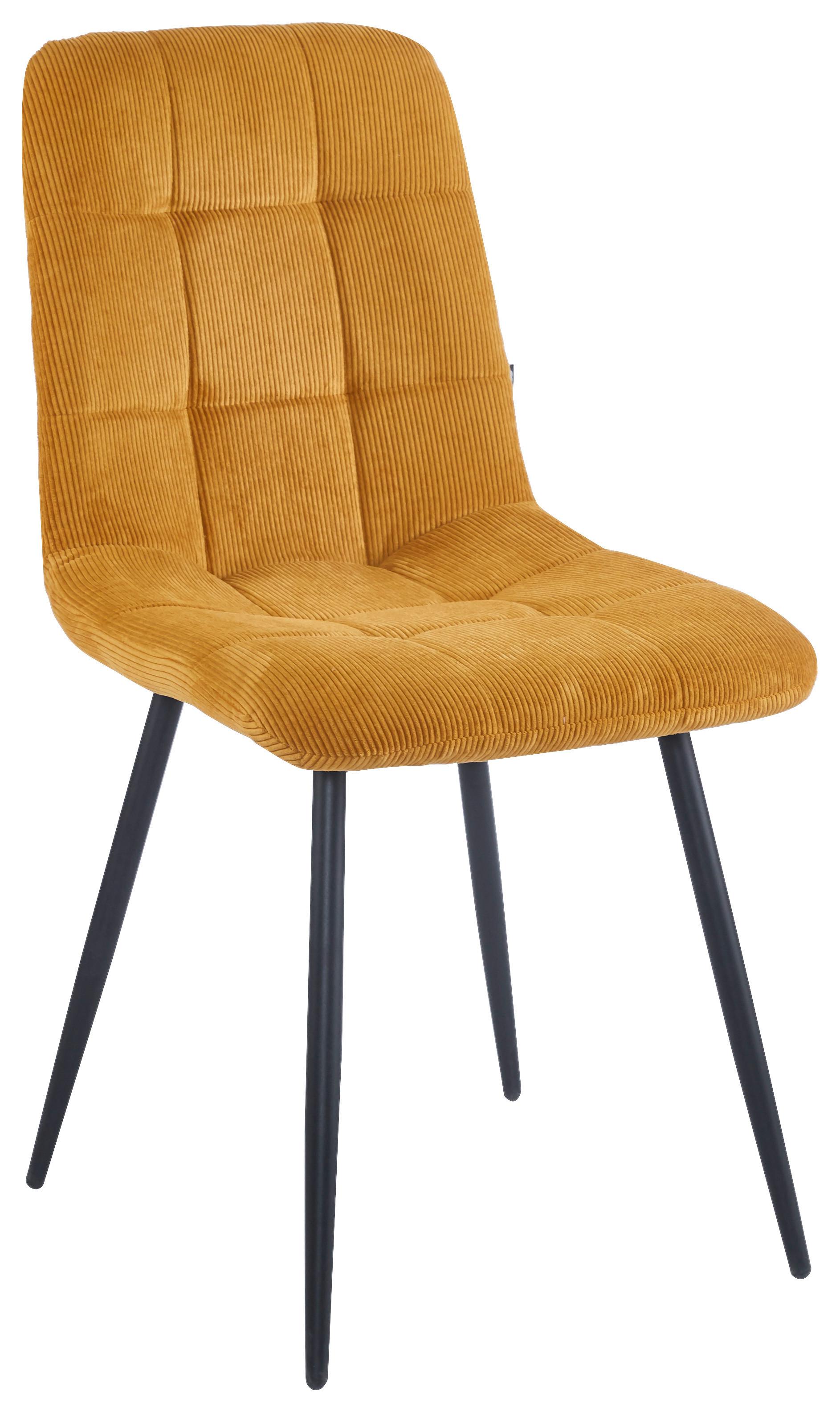 KRZESŁO CURTY - czarny/curry, Design, metal/tkanina (45/89/58cm) - Boxxx