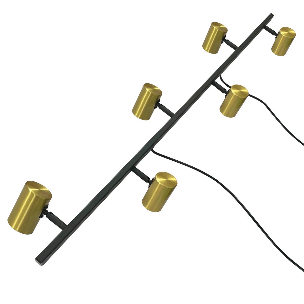 Hängeleuchte Lp-731/6p Gold _ Snow 6 - Schwarz, Design, Metall (115/45/150cm)