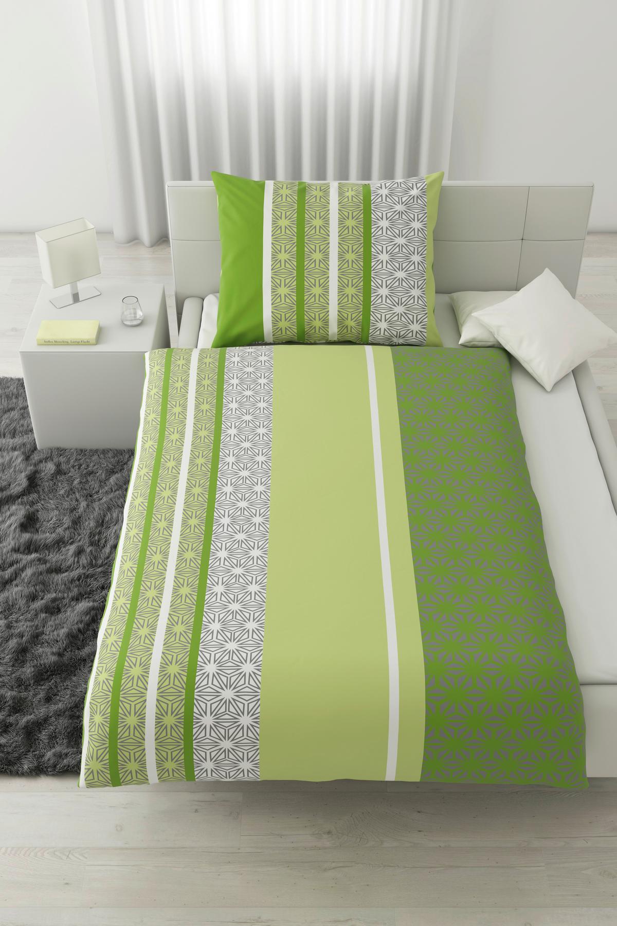 BETTWÄSCHESET SARA - Grün, Textil (160/210cm) - Modern Living