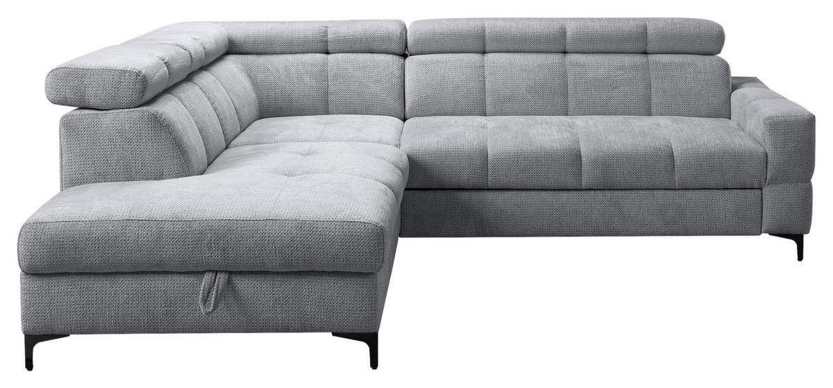 Kutna Garnitura Leno - siva/crna, Moderno, drvni materijal/tekstil (254/79-95/212cm) - Modern Living