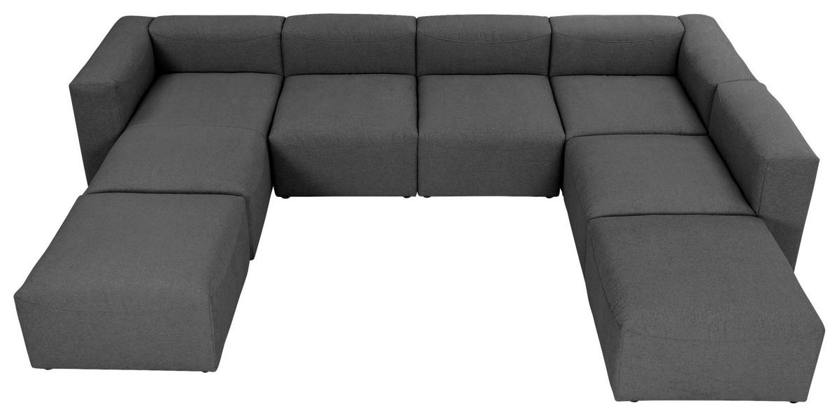 WOHNLANDSCHAFT LENA - Anthrazit, Design, Kunststoff/Textil (235/350/250cm) - Max Winzer