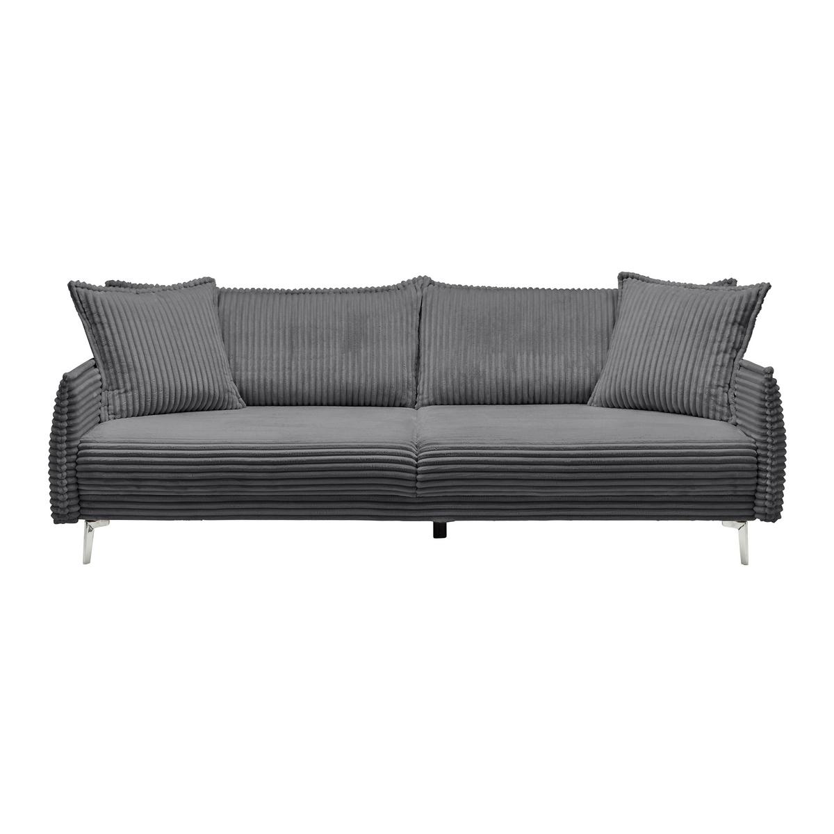 Mega Sofa Kiss - plavkastosiva/boje kroma, Moderno, drvo/metal (241/90/117cm) - Mömax