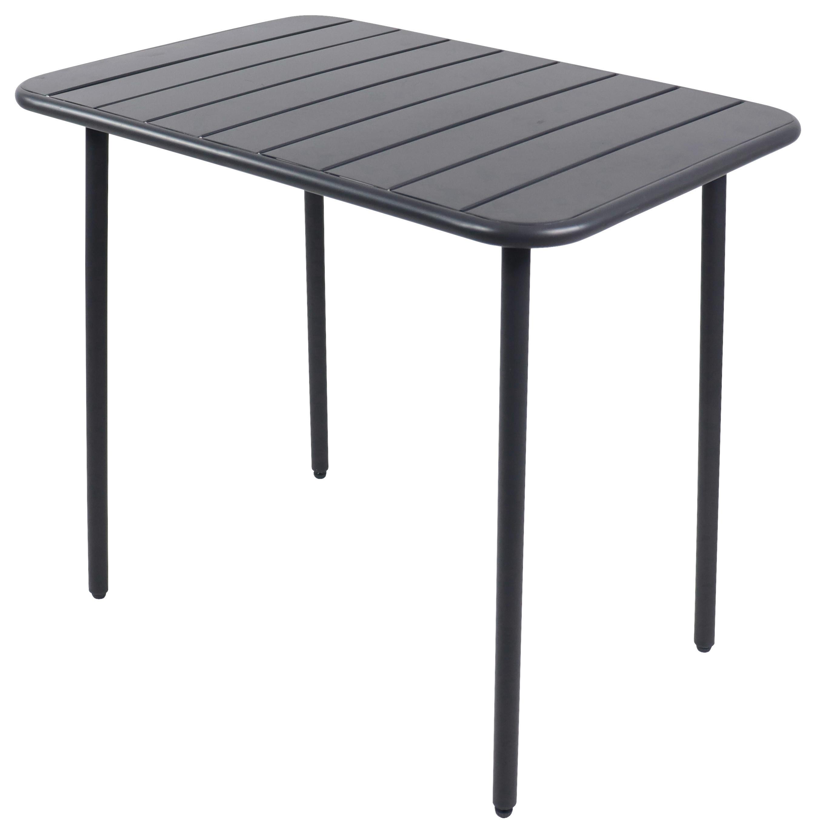 Vrtna Miza Sumila, Črna, 80x55 - črna, Moderno, kovina/umetna masa (80/55/72cm) - Ambia Garden