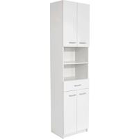 Visoki Ormar Fiola, Beli 50/192/30cm - boja hroma/bela, Konvencionalno, metal/pločasti materijal (50/192/30cm)