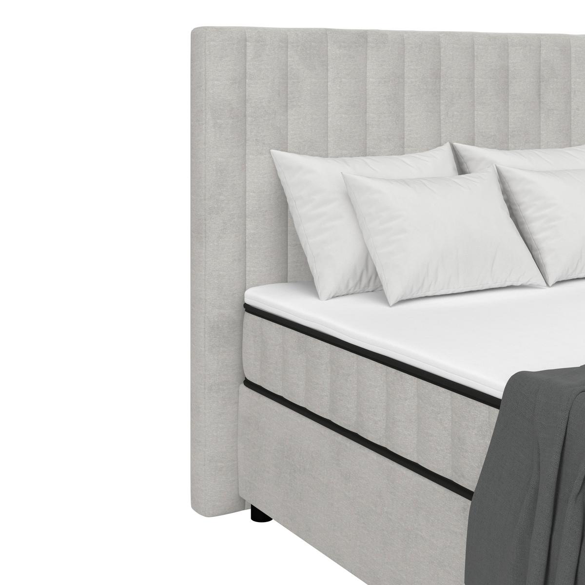 Box Krevet Maya C - svijetlo siva/crna, Moderno, drvni materijal/drvo (100/200cm) - Modern Living