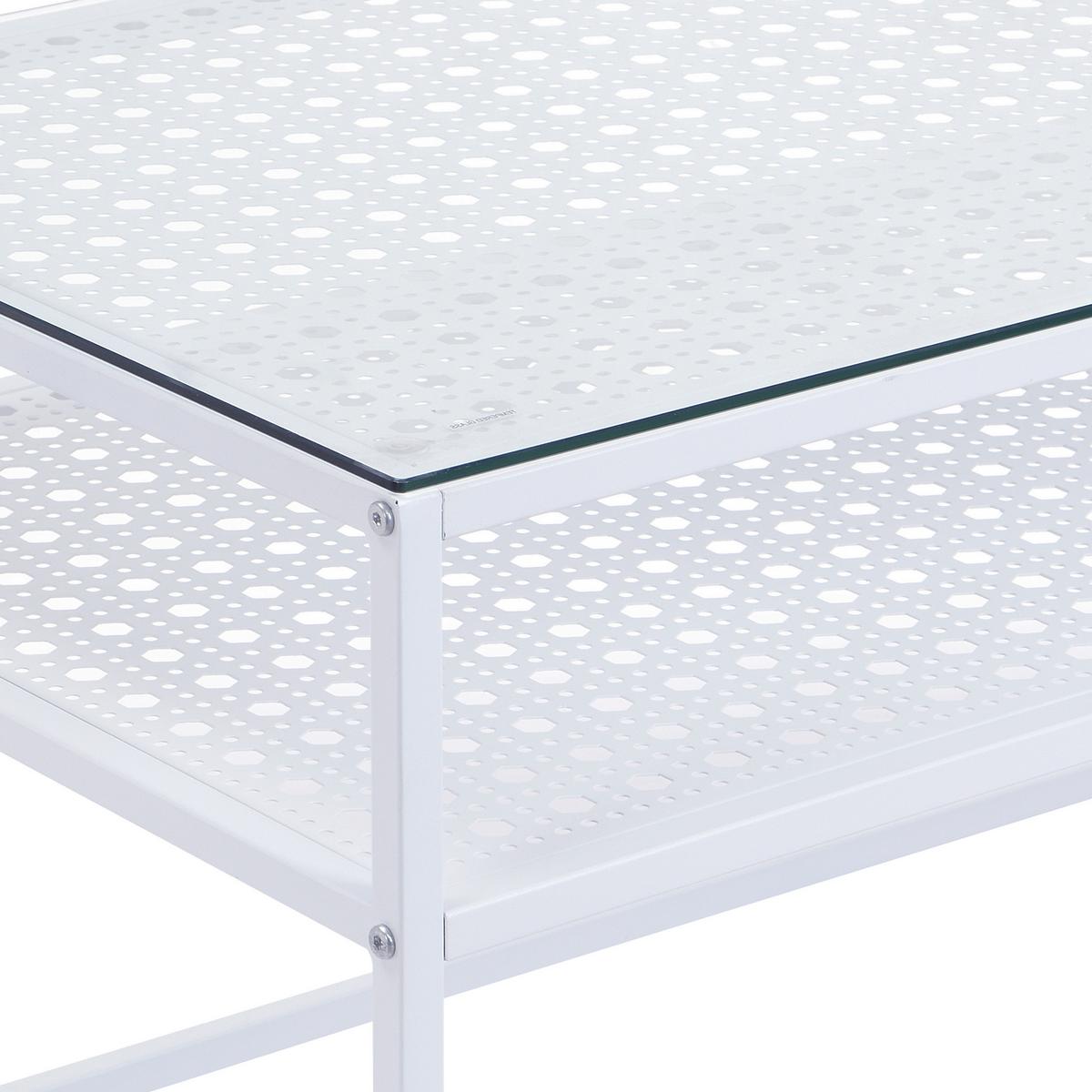 Couchtisch Wl7.328 - Weiss, Design, Glas/Metall (100/50/45cm) - MID.YOU