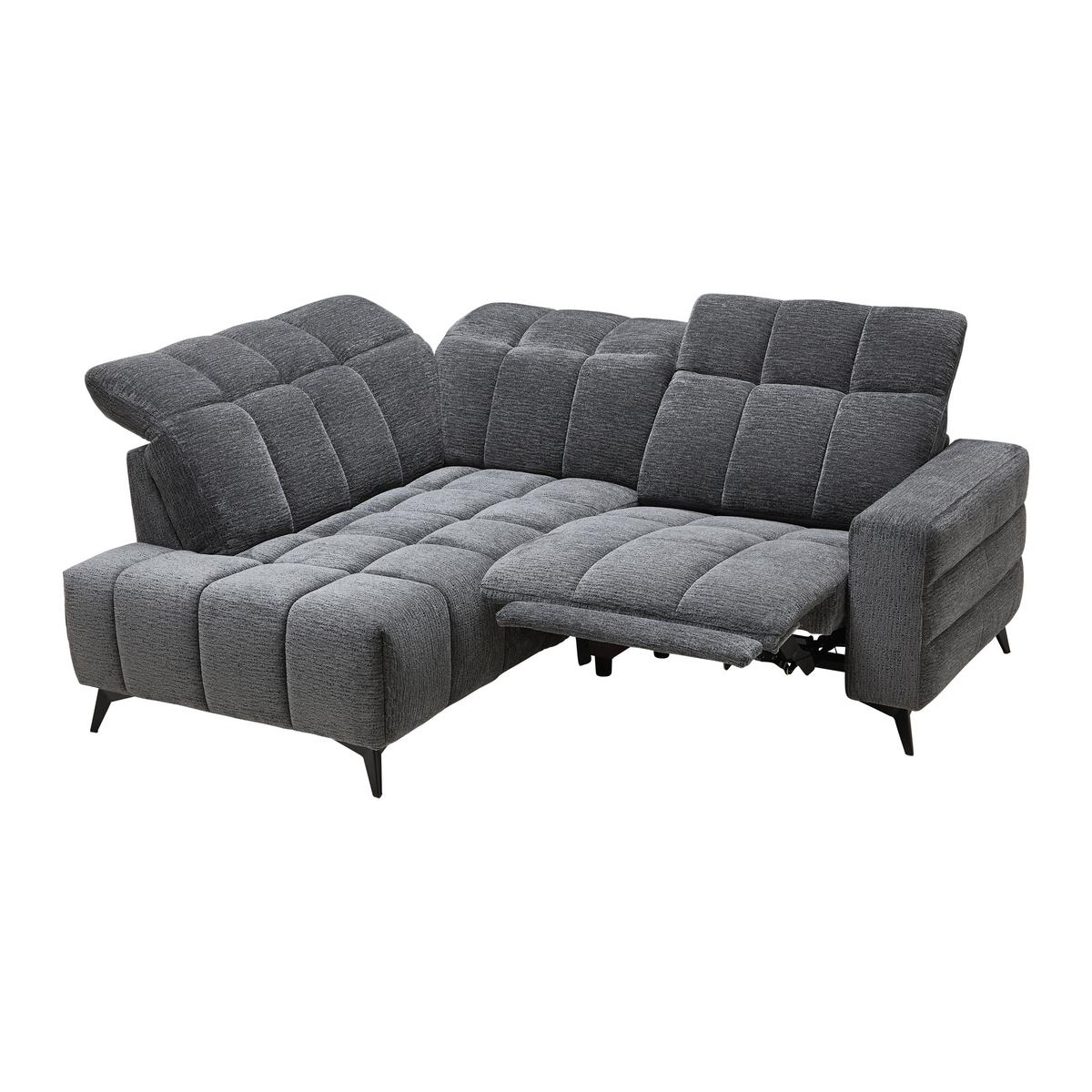 Wohnlandschaft Paris Dunkelgrau ca. 215x85x182cm - Dunkelgrau/Schwarz, KONVENTIONELL, Holz/Textil (215/85/182cm) - Mömax