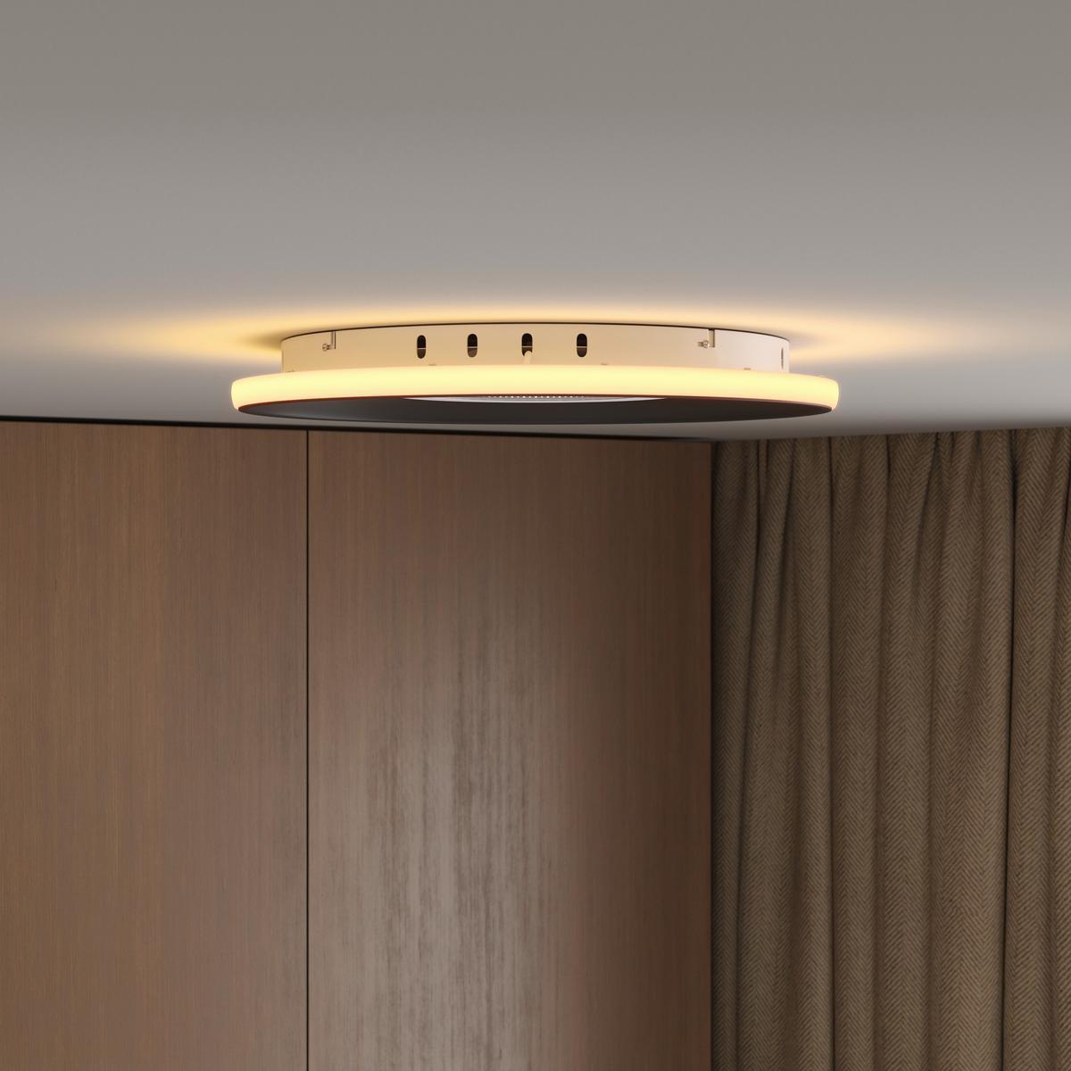 LAMPA SUFITOWA LED SALFORD *SBN* - czarny/biały, Trend, tworzywo sztuczne/metal (50/5,5cm) - Novel