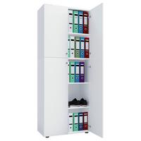 Pisarniška Omara Lona, Bela - bela, Konvencionalno, leseni material (70/182/37cm) - MID.YOU