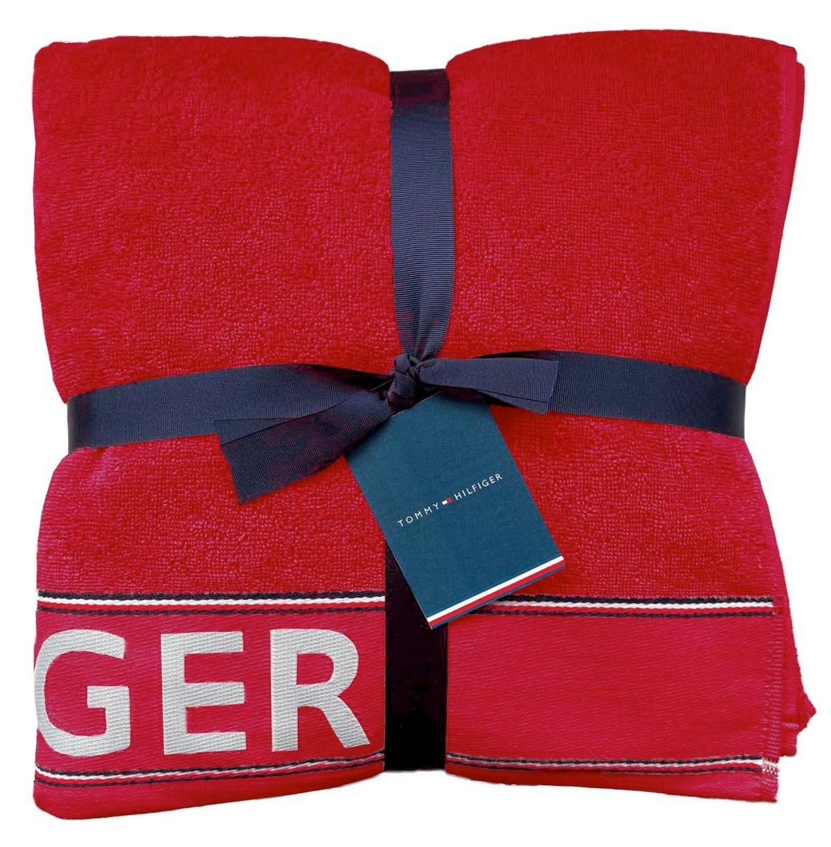 ZESTAW RĘCZNIKÓW FROTTE DEGREE RED - czerwony, Basics, tkanina - Tommy Hilfiger