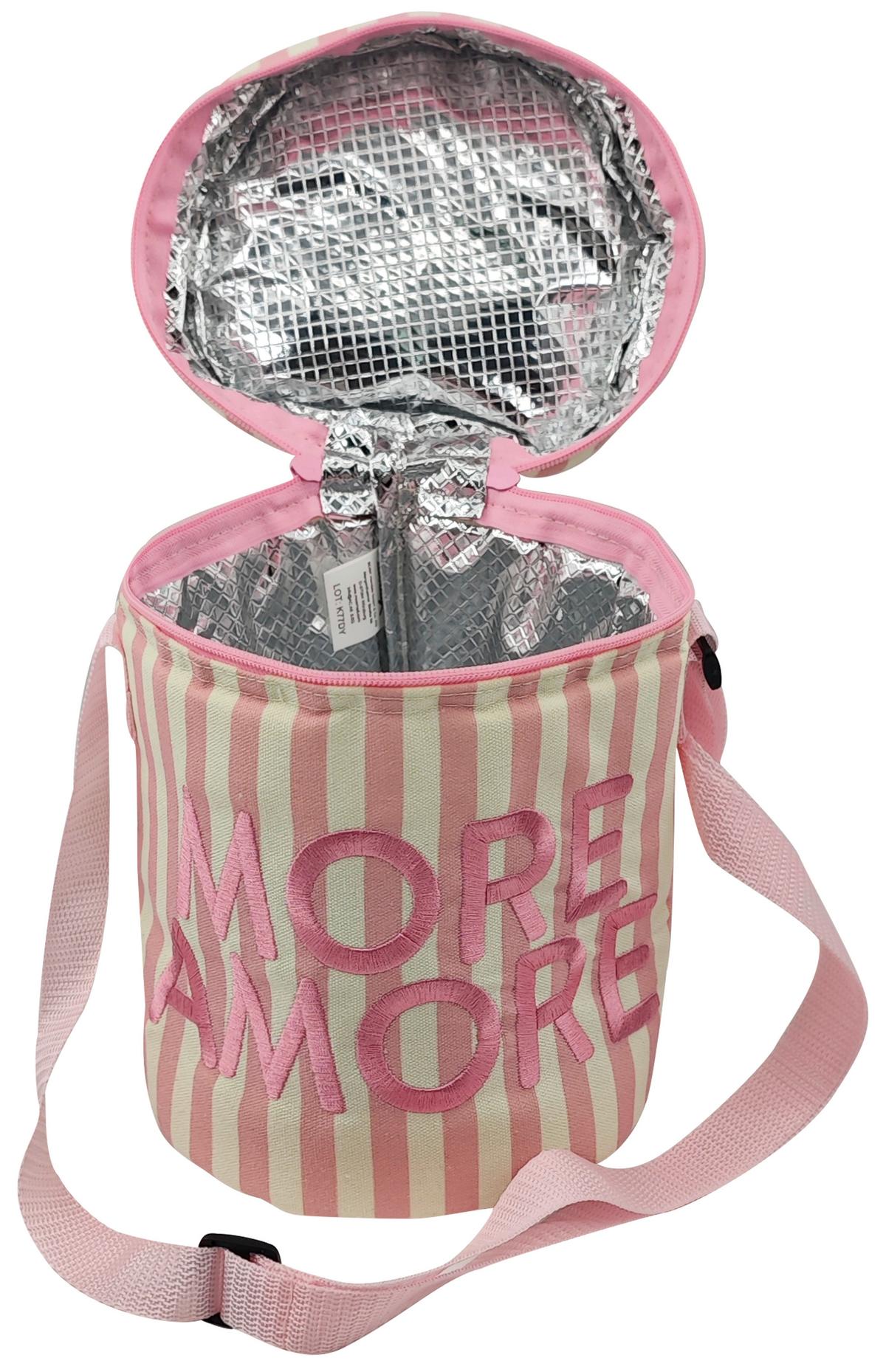 Kühltasche More Amore Rosa/Weiß ca. 7l - Rosa/Weiß, KONVENTIONELL, Kunststoff/Textil (17/24/17cm) - Mömax