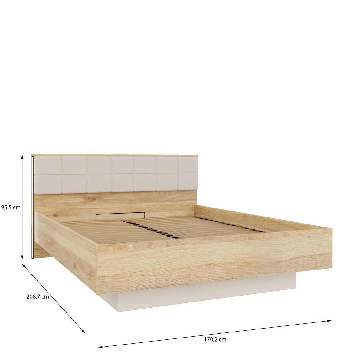Krevet Bellevue - boje hrasta/boje pijeska, Konvencionalno, drvni materijal/tekstil (160/200cm) - Modern Living