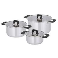 Főzőedénykészlet Rico - nemesacélszínű/átlátszó, Modern, Üveg/fém - Premium Living