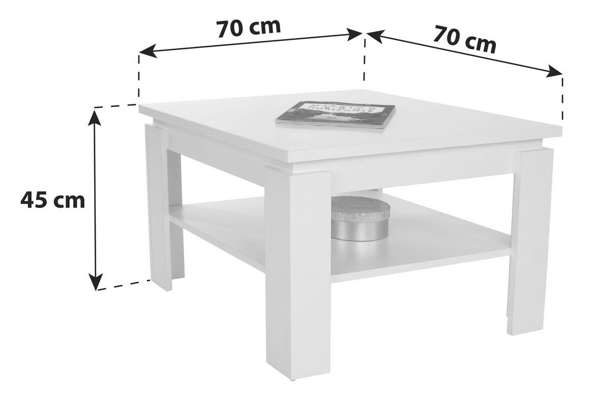 Klubska Miza Nizza 1 - bela, Moderno, leseni material (70/45/70cm)