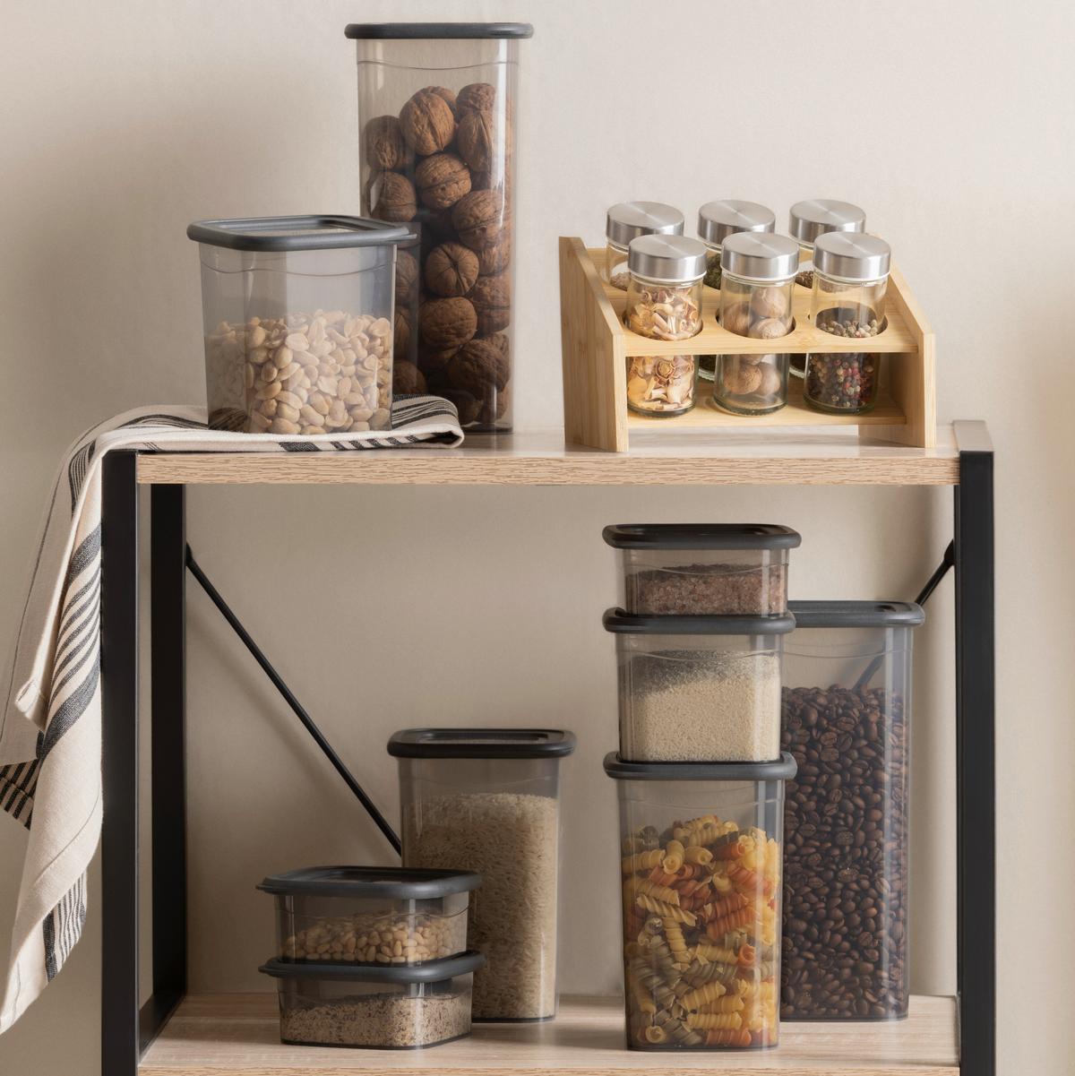Vorratsdosenset Gizem Transparent 20-teilig - Transparent/Schwarz, MODERN, Kunststoff (23/23/33cm) - Mömax