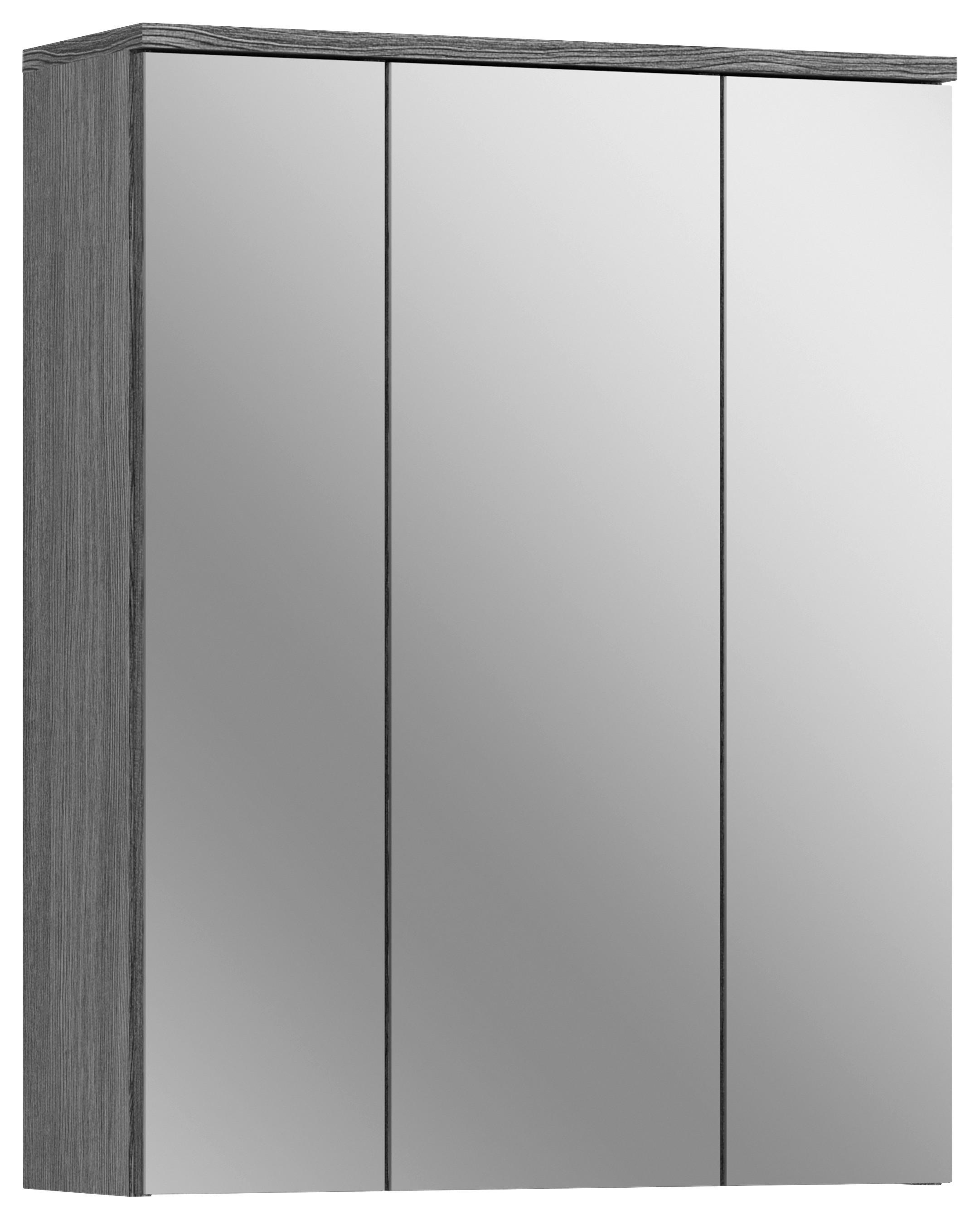 Spiegelschrank Blake 3-türig Rauchsilber - Grau, MODERN, Glas/Holzwerkstoff (60/77/21cm) - MID.YOU