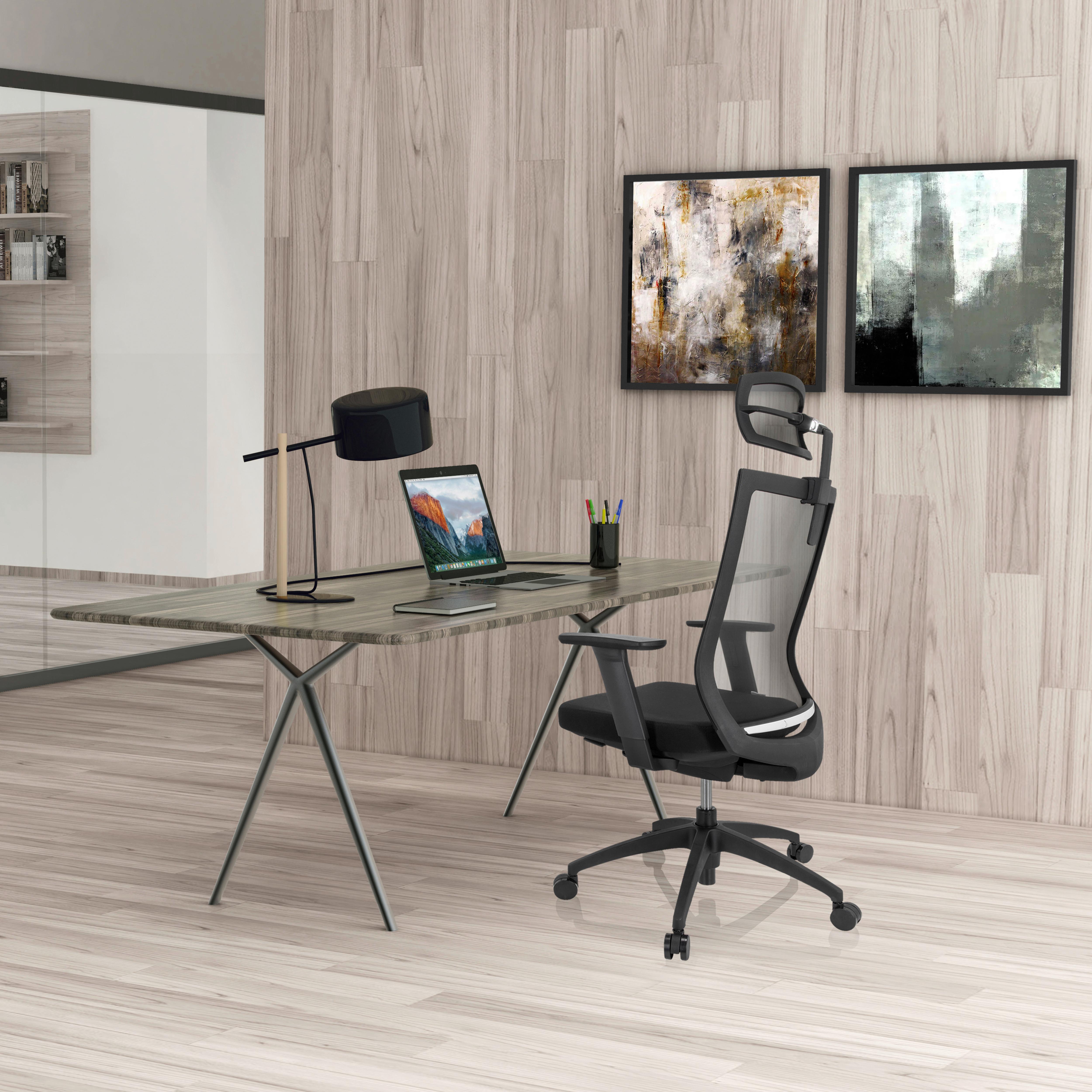 Pisarniški Stol Aspen Pro, Črna - črna, Basics, umetna masa/tekstil (63/111-121/55cm) - MID.YOU