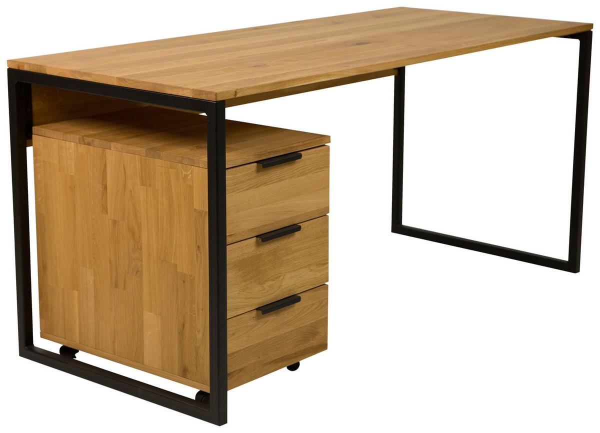 Schreibtisch Albero Naturfarben/Schwarz - Schwarz/Naturfarben, Modern, Holz/Metall (160/75/70cm) - Mömax