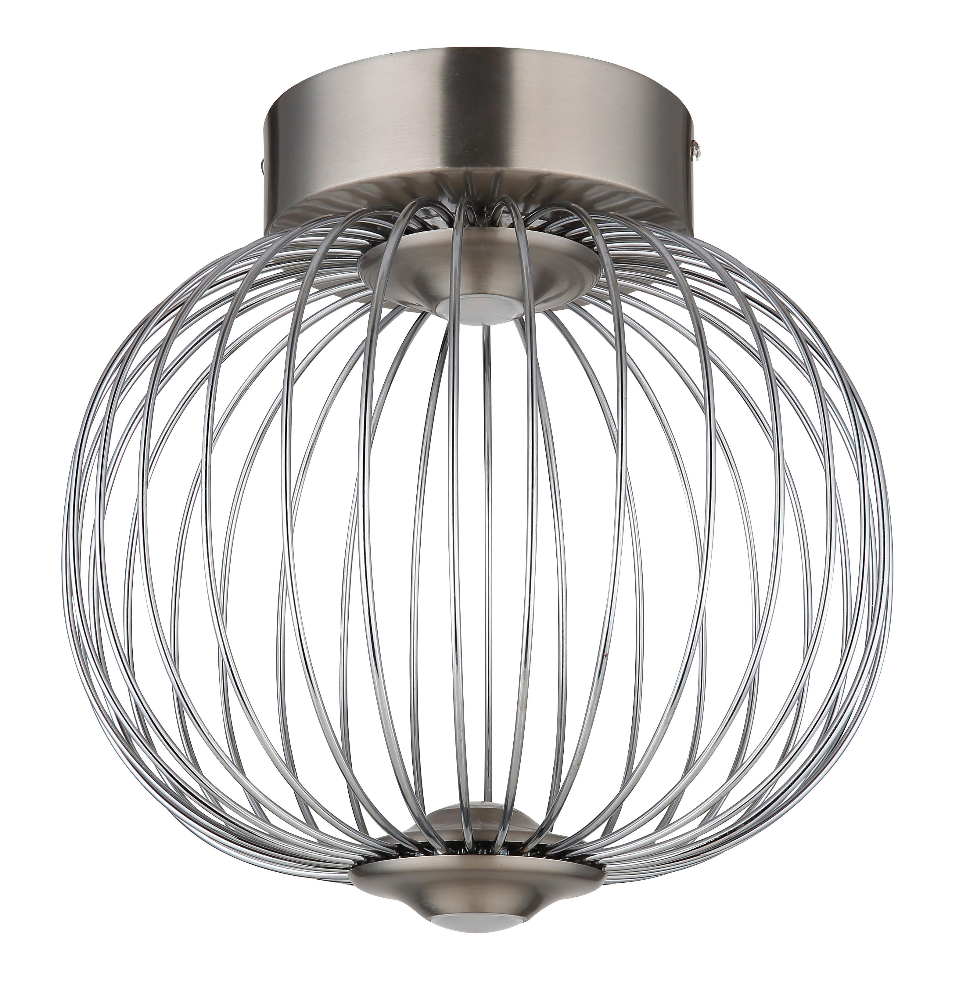 Led Stropna Svjetiljka Galway - boje nikla, Design, metal (30cm) - Globo