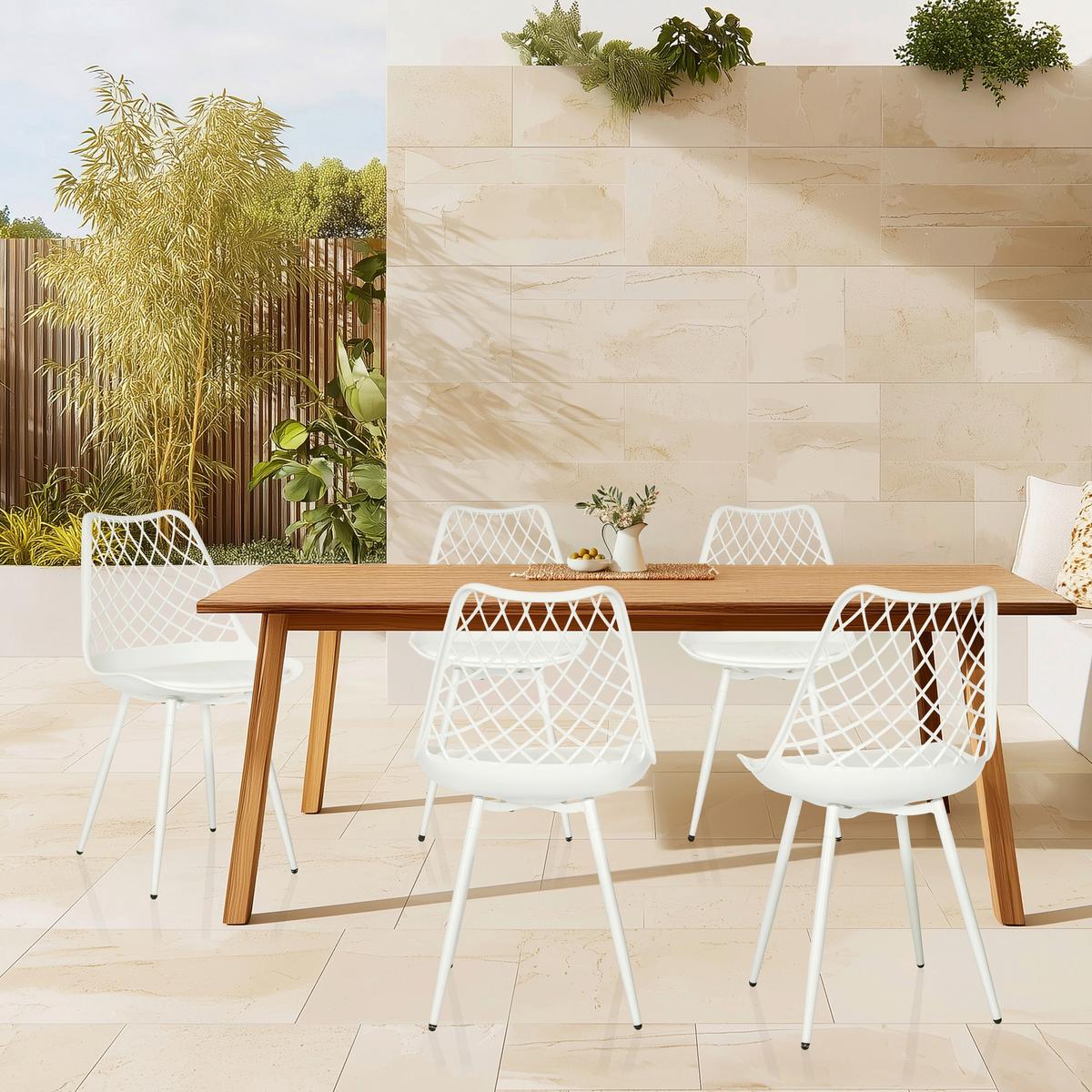 Vrtni Stol Begio S, Bela - bela, Moderno, kovina/umetna masa (48/83/57cm) - MID.YOU