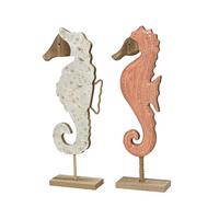 Morski Konjić Dekorativni Mae - narančasta/bijela, Basics, drvni materijal (5/13/34cm)