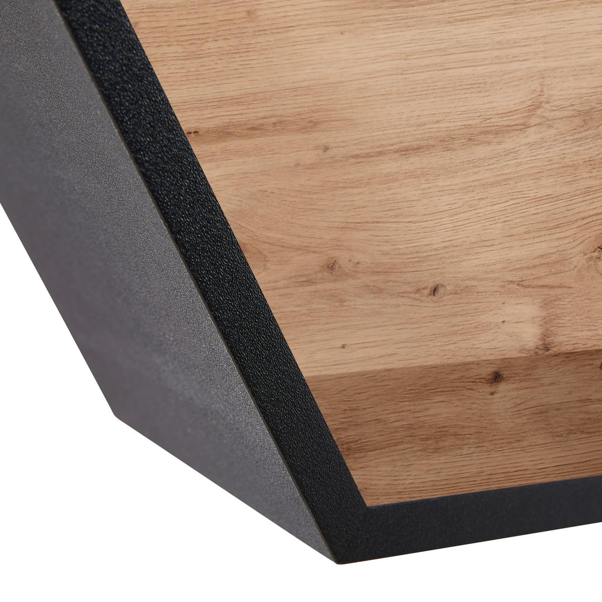 ZESTAW REGAŁÓW ŚCIENNYCH BEN - czarny/dąb artisan, Basics, materiał drewnopochodny (30-37/26-32/9-12cm) - Xora