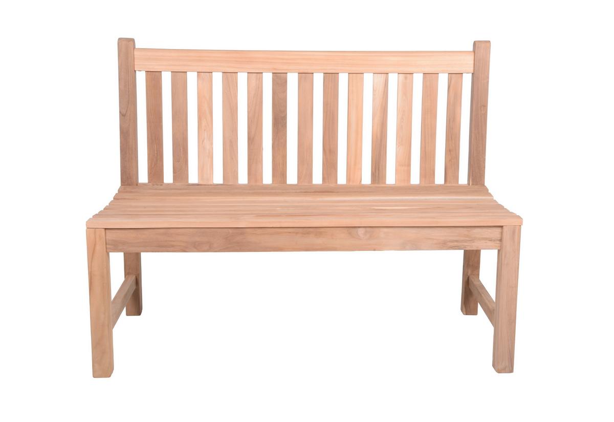 Gartenbank Solo Teak 2-Sitzer - Braun/Naturfarben, MODERN, Holz (60/92/120cm) - Gardenson